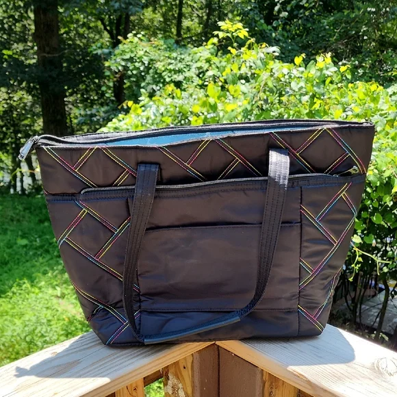 Lug Black Skyliner Tote with Rainbow Stitching - Picture 5 of 8